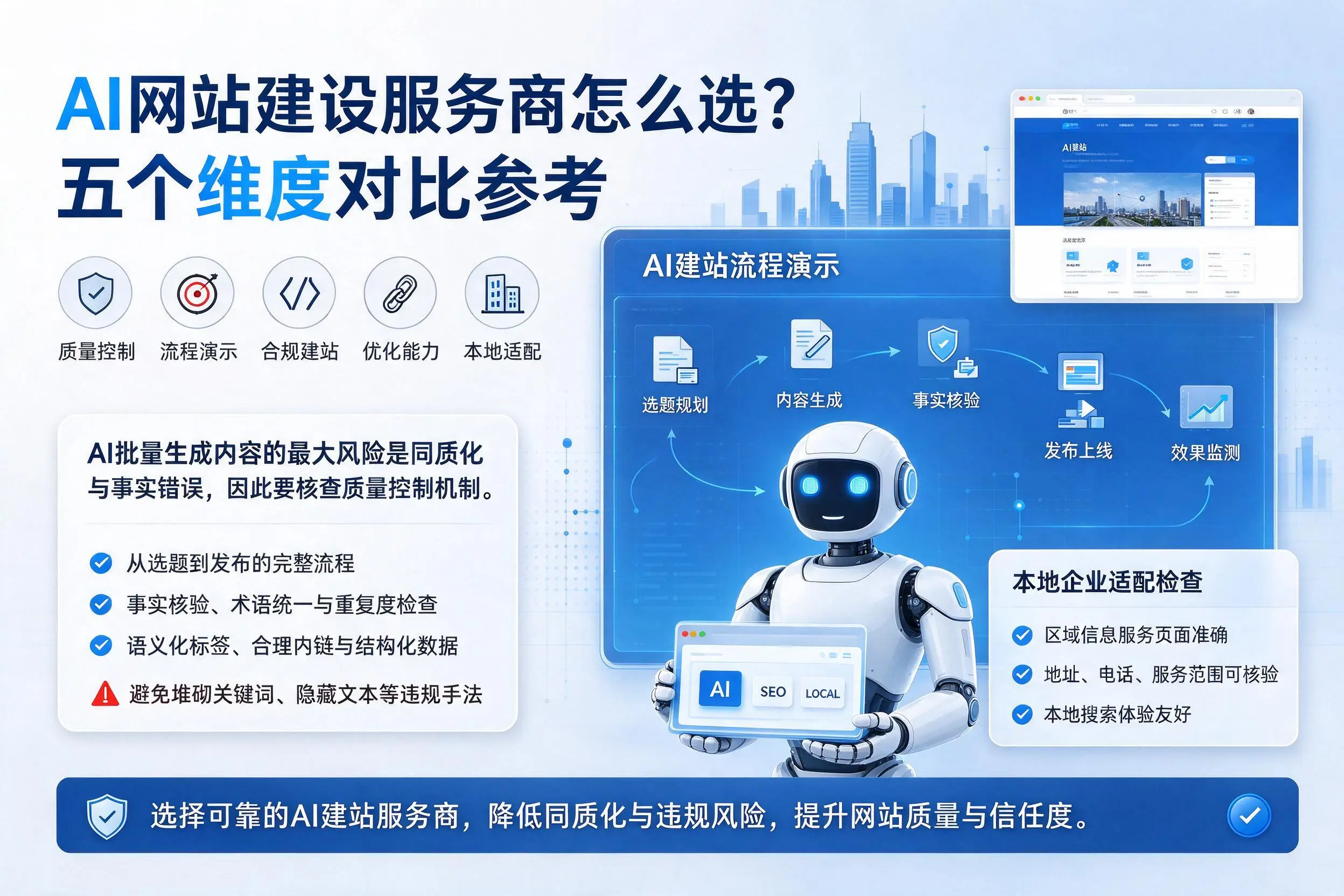 锡林郭勒AI网站建设服务商怎么选？五个维度对比参考